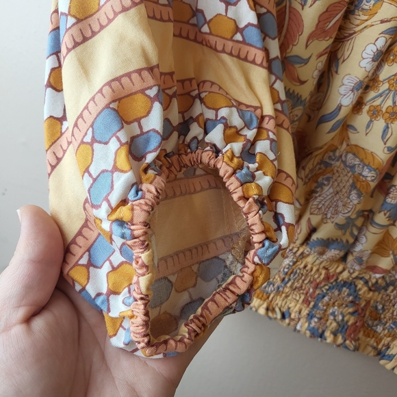 Rachel Zoe Orange Bohemian Floral Cropped Blouse - Picture 5 of 8